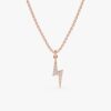 Minimalistic Diamond Lightning Bolt Necklace - Image 4