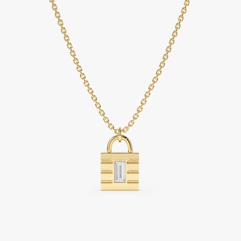 Minimalistic Diamond Padlock Necklace