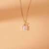 Minimalistic Diamond Padlock Necklace - Image 3
