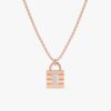 Minimalistic Diamond Padlock Necklace - Image 4