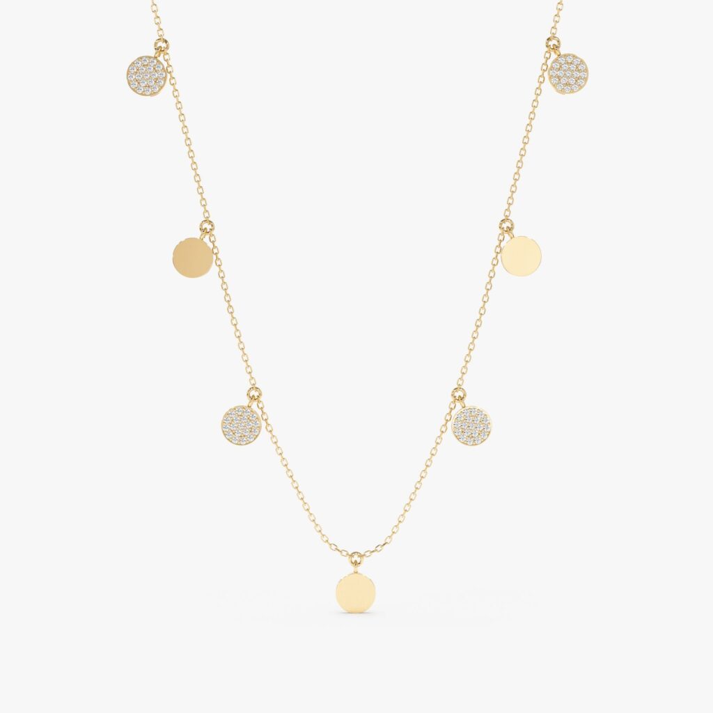 Mixed Coin Drop Necklace