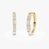 Mixed Diamond Oval Hoop Earrings