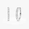 Mixed Diamond Oval Hoop Earrings - Image 2