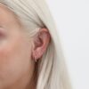 Mixed Diamond Oval Hoop Earrings - Image 5
