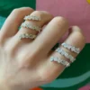 925 Sterling Silver Mixed Shape Triple bypass Ring