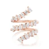 925 Sterling Silver Mixed Shape Triple bypass Ring - Image 2