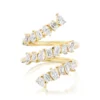 925 Sterling Silver Mixed Shape Triple bypass Ring - Image 3