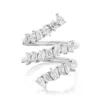 925 Sterling Silver Mixed Shape Triple bypass Ring - Image 4