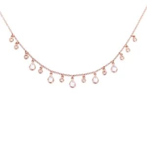 Moonstone And Diamond Teardrop Necklace