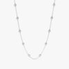 Multi Diamond By The Yard Necklace in 925 sterling silver with thick gold plating