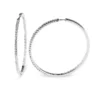 Gold-plated sterling silver hoop earrings with pave CZ diamonds