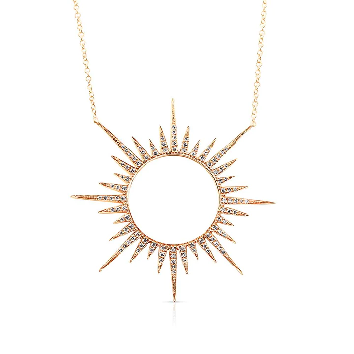 Open Sun Diamond Necklace