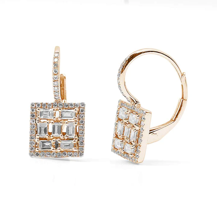 Oscar Earrings With Baguette and Pave Diamonds