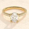 Oval cut Premium CZ diamond engagement ring in sterling silver