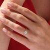 Elegant oval cut ring with refined band width