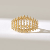 Pave-set CZ diamond ring with bright sparkling detail