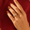 Gold-plated sterling silver ring with cross-inspired detail