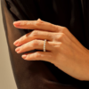 Pave Diamond Eternity Ball Ring | 925 Sterling Silver Wedding Band | Stackable Ring - Image 3