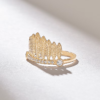 Distinctive feather design ring with flowing silhouette