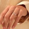 925 Sterling Silver Love script ring with pave CZ stones