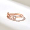 Pave diamond script ring with refined cursive lettering