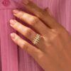 925 sterling silver statement ring with thick gold plating