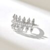 Sterling silver ring with polished pavé sparkle