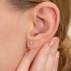 Paved Diamond Rhombus Studs - Image 4