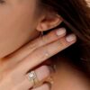 Paved Diamond Threader Earrings - Image 6