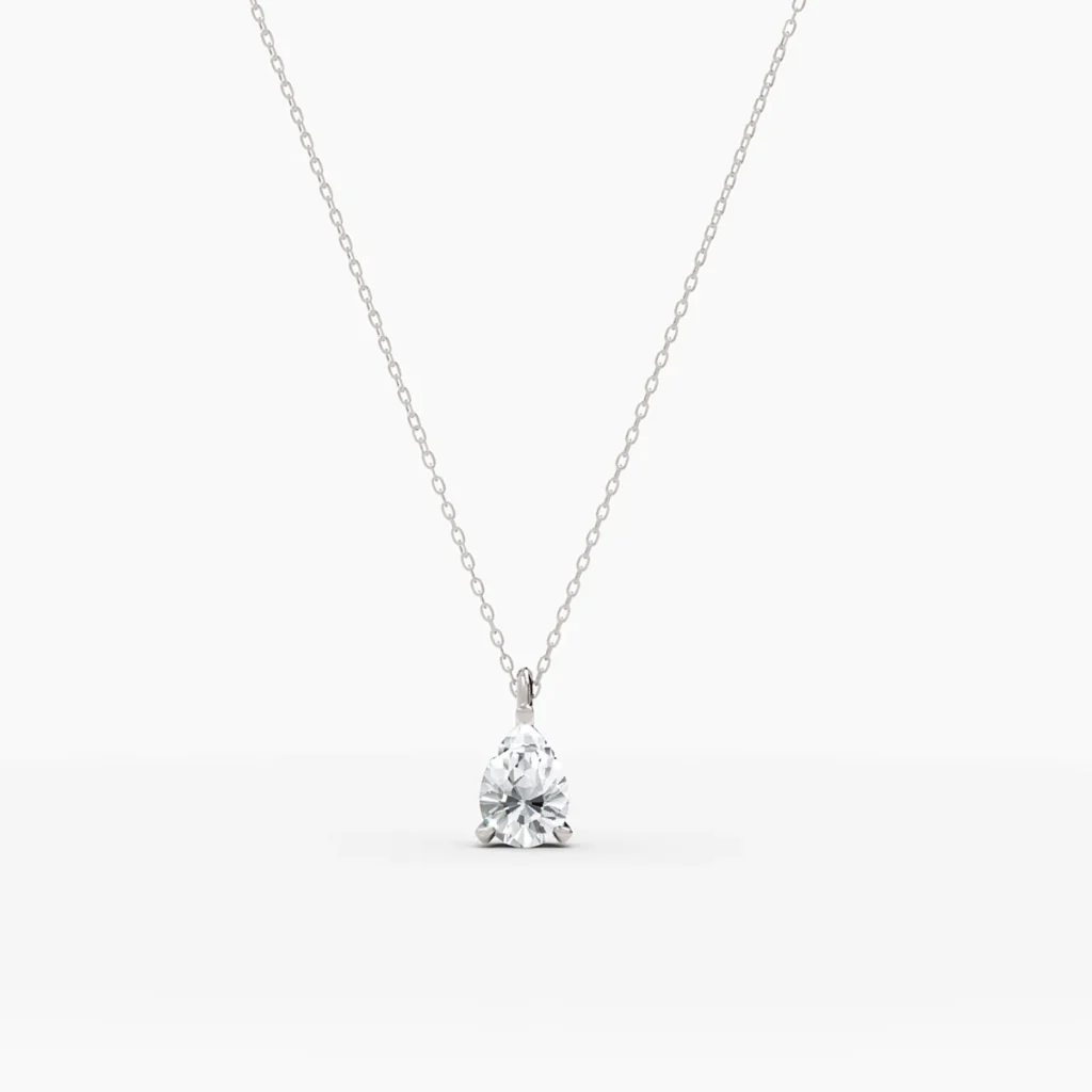 Pear Cut Diamond Necklace | Diamond Necklace | 925 Sterling Silvert 925 Sterling Silver pear necklace