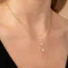 Pear Cut Diamond Necklace | Diamond Necklace | 925 Sterling Silvert 925 Sterling Silver pear necklace - Image 3