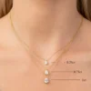 Pear Cut Diamond Necklace | Diamond Necklace | 925 Sterling Silvert 925 Sterling Silver pear necklace - Image 7