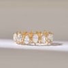 Sterling silver ring with Premium CZ Diamond stones and pave setting