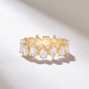 Sterling silver ring with a refined pear cut stone layout