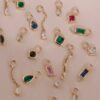 Pear-Cut Emerald & Diamond Charm Huggies - Image 4