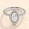 Pear Cut Halo Ring 4ct Diamond Engagement Ring - Image 2