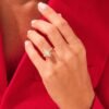 Pear Cut Halo Ring 4ct Diamond Engagement Ring - Image 4