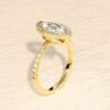 Pear Cut Halo Ring 4ct Diamond Engagement Ring - Image 7