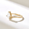 Solitaire engagement ring with premium CZ diamond and gold plating