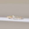 Pear diamond ring with premium CZ stones in pave setting