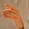925 sterling silver ring with thick gold plating and pear-shaped accents