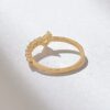 Pear diamond half eternity ring in polished gold-plated silver