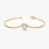 Pearl Heart Cuban Chain Bracelet