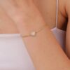 Pearl Heart Cuban Chain Bracelet - Image 3