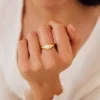 Pearl signet ring with a clean, elegant silhouette
