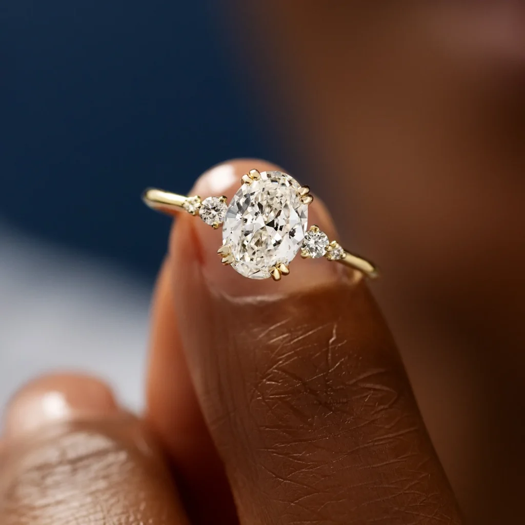 Pictorial Ring, Oval Cut Diamond Ring