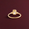 Minimal ring design with a graceful elongated oval stone