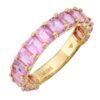 Pink Gemstone 3/4 Eternity Silver Ring - Image 2