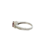 Elegant ring with pink centre stone and polished finish