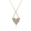 Heart necklace with pave-set premium CZ stones in two finishes